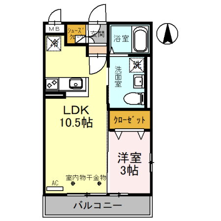 栃木県小山市三峯１ 小山駅 1LDK アパート 賃貸物件詳細