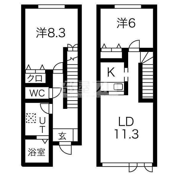 北海道札幌市西区発寒十五条２ 発寒中央駅 2LDK 一戸建て 賃貸物件詳細