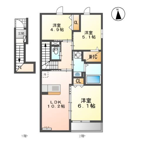 宮崎県宮崎市大字本郷北方 宮崎空港駅 3LDK アパート 賃貸物件詳細