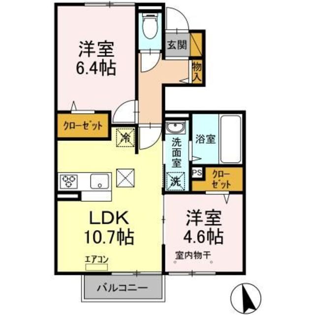 カスターニャ　Ｉ棟 1階 2LDK 賃貸物件詳細