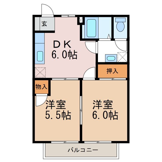 長野県松本市征矢野２ 渚駅 2DK アパート 賃貸物件詳細