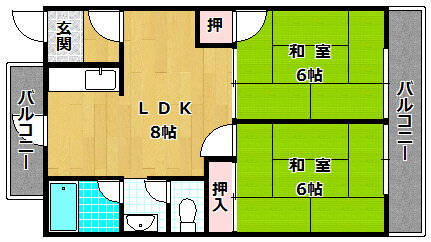 大阪府枚方市春日東町２ 津田駅 2LDK マンション 賃貸物件詳細