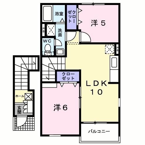 サンリットコートＡ 2階 2LDK 賃貸物件詳細