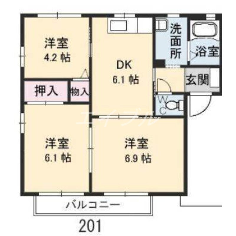 岡山県倉敷市玉島長尾 新倉敷駅 3DK アパート 賃貸物件詳細