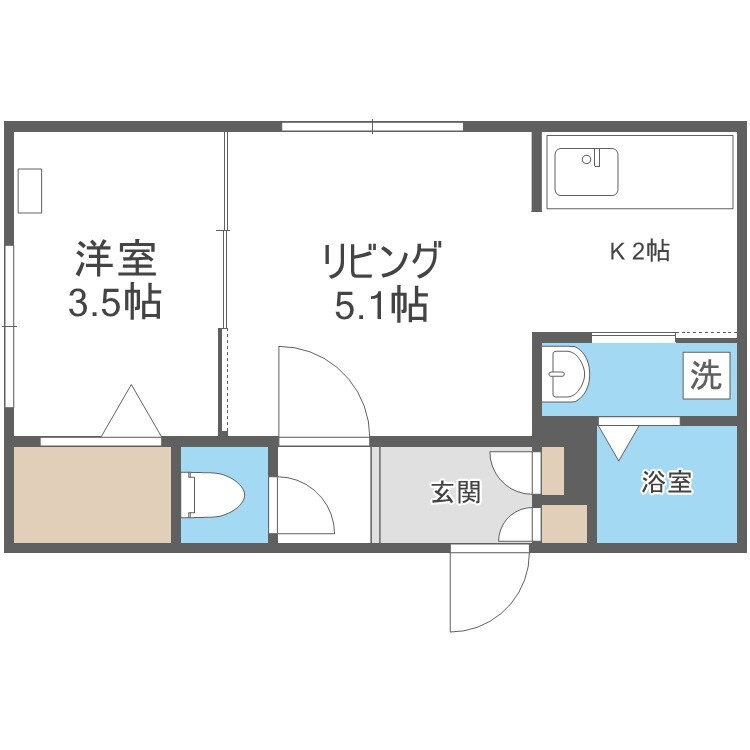 北海道札幌市白石区菊水三条３ 菊水駅 1LDK マンション 賃貸物件詳細
