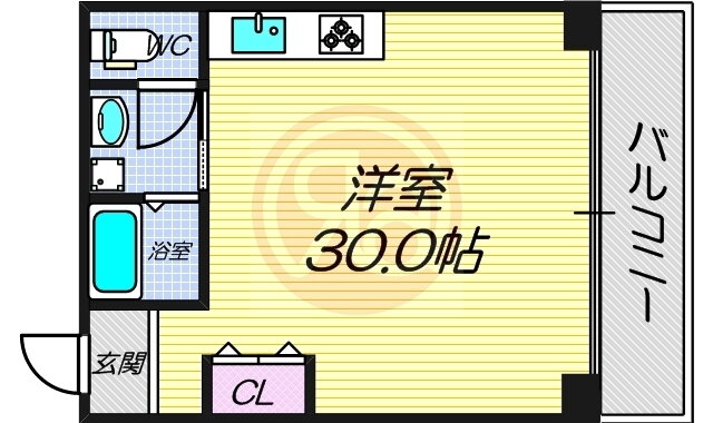 リバーライズ京町堀 2階 ワンルーム 賃貸物件詳細