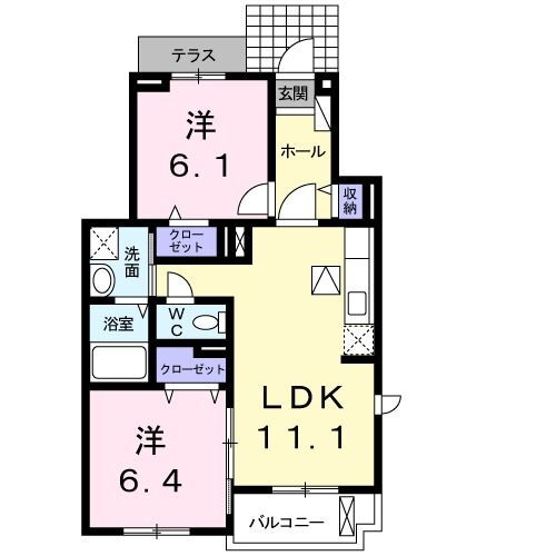 サンリット新池Ｂ 1階 2LDK 賃貸物件詳細