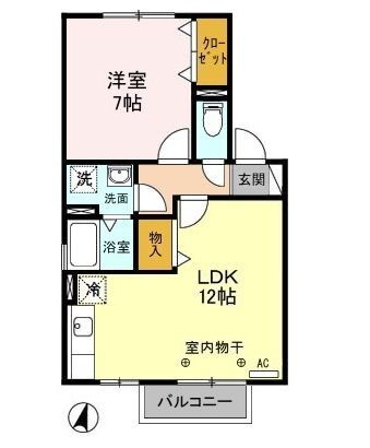 レジデンスＫＴ　Ｄ 2階 1LDK 賃貸物件詳細