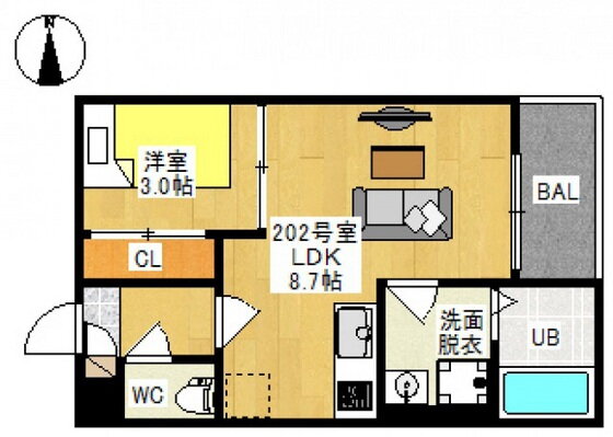 岡山県岡山市北区下伊福１ 備前三門駅 1LDK アパート 賃貸物件詳細