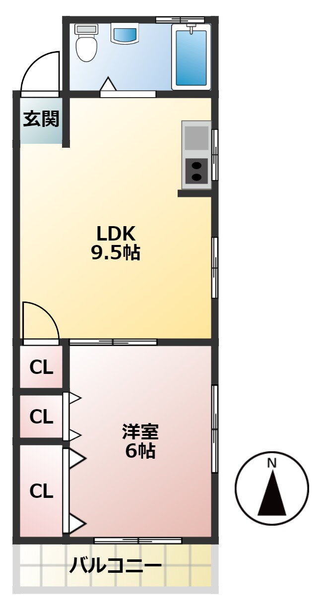 ハイネス大平 3階 1LDK 賃貸物件詳細