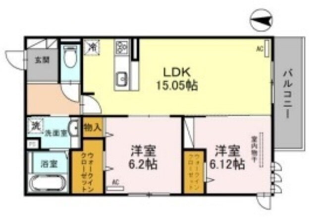 シュエットはくよう 1階 2LDK 賃貸物件詳細
