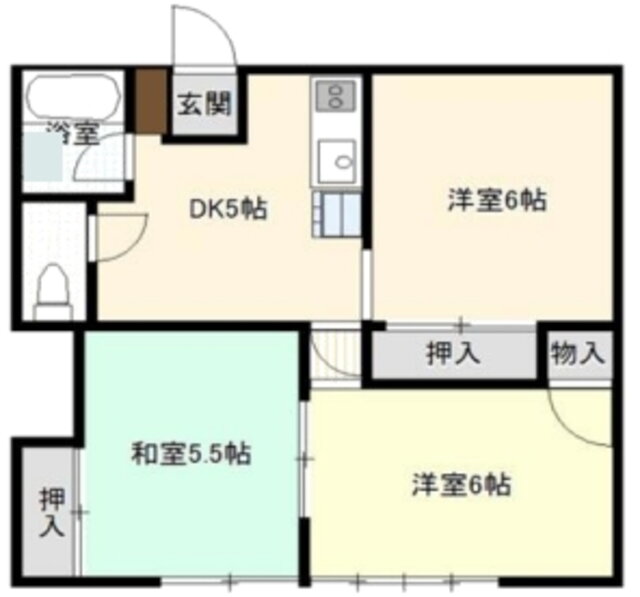 コーポ三代川 2階 3DK 賃貸物件詳細