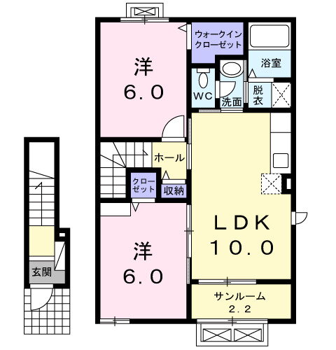 岩手県滝沢市穴口 青山駅 2LDK アパート 賃貸物件詳細