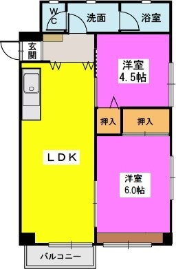 シャトレ南公園壱番館 3階 2LDK 賃貸物件詳細