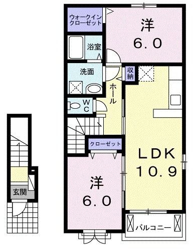 茨城県稲敷郡阿見町大字若栗 土浦駅 2LDK アパート 賃貸物件詳細