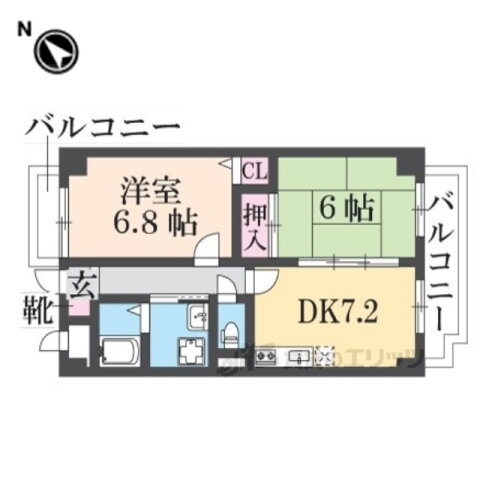 大阪府東大阪市金岡３ 久宝寺口駅 2DK マンション 賃貸物件詳細