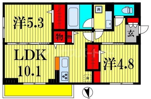 ルボワ　エスト 3階 2LDK 賃貸物件詳細