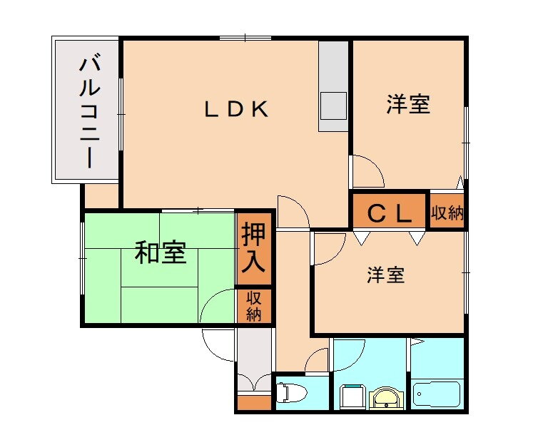 福岡県福津市中央５ 福間駅 3LDK アパート 賃貸物件詳細
