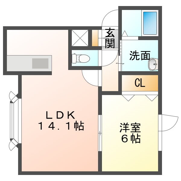 レインボーハウスＭｅｌｏｄｙＩＩ 1階 1LDK 賃貸物件詳細