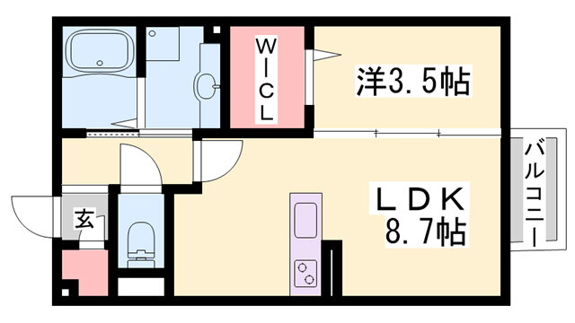 兵庫県姫路市網干区北新在家 山陽網干駅 1LDK アパート 賃貸物件詳細
