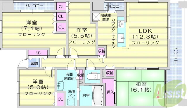 宮城県仙台市宮城野区榴岡２ 仙台駅 4LDK マンション 賃貸物件詳細