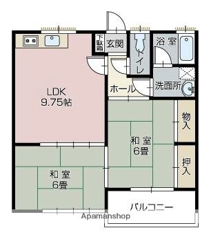 群馬県北群馬郡吉岡町大字陣場 渋川駅 2DK アパート 賃貸物件詳細