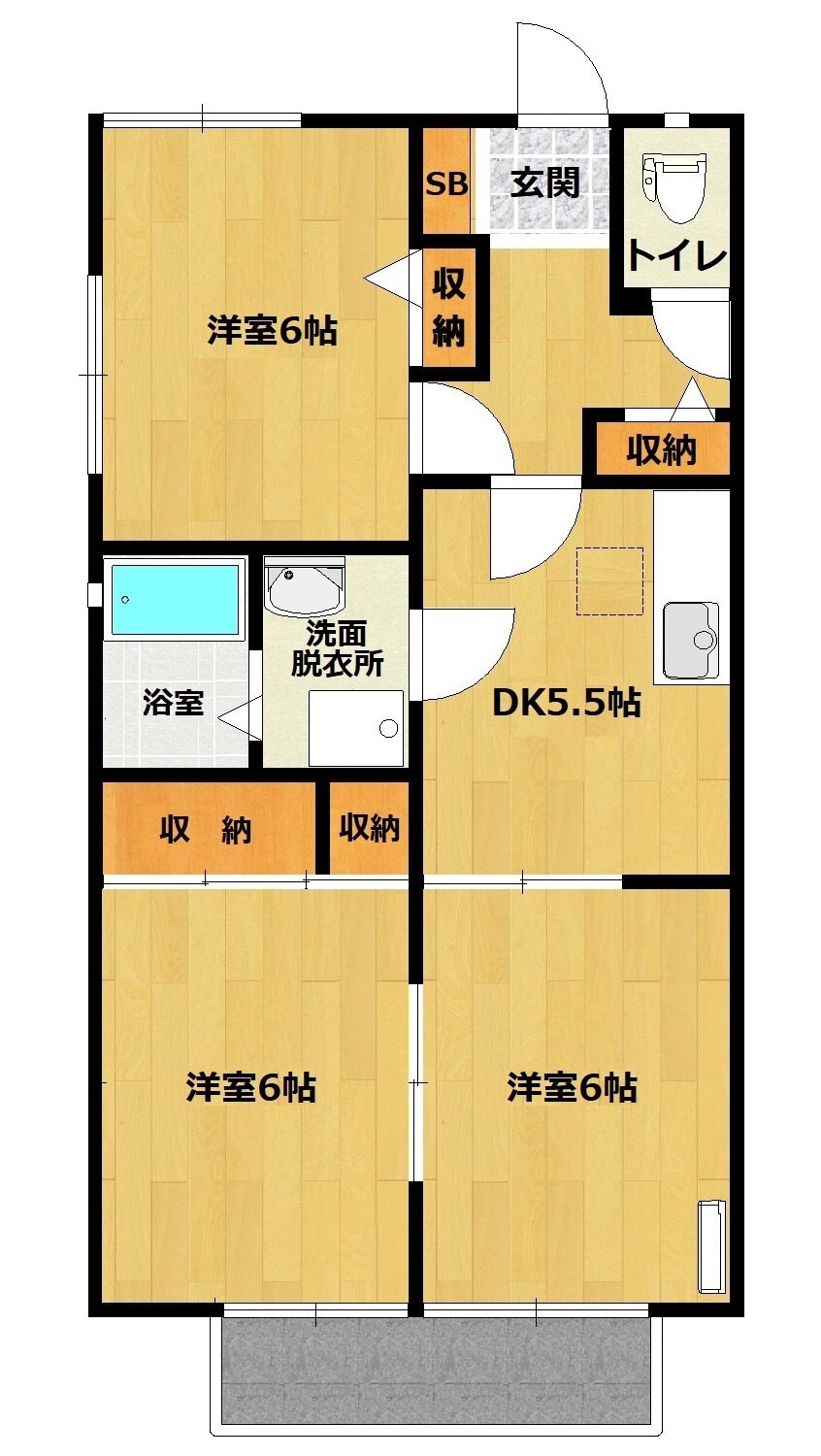 宮城県仙台市太白区西の平１ 長町南駅 3DK アパート 賃貸物件詳細