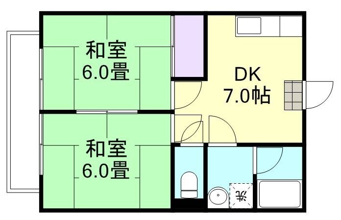 岡山県倉敷市幸町 倉敷駅 2DK アパート 賃貸物件詳細
