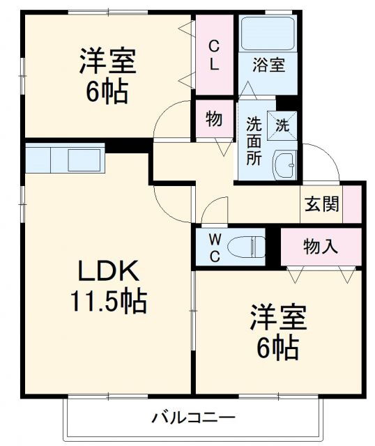 エレガンス　シンワ　Ａ 1階 2LDK 賃貸物件詳細