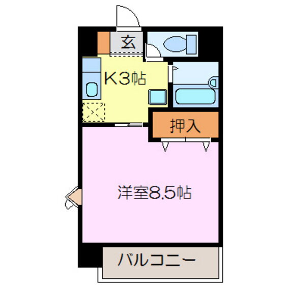 熊本県熊本市中央区平成２ 平成駅 1K マンション 賃貸物件詳細