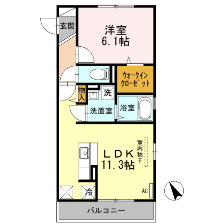 スリー・スターＩＩ号館 1階 1LDK 賃貸物件詳細