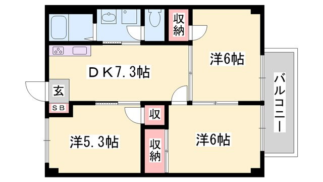 ドミール三喜 1階 3DK 賃貸物件詳細