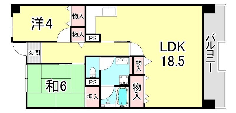 兵庫県西宮市高須町２ 武庫川団地前駅 2LDK マンション 賃貸物件詳細