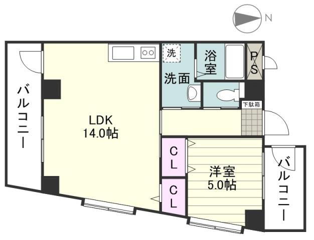 ヒルズ・Ｋ 5階 1LDK 賃貸物件詳細