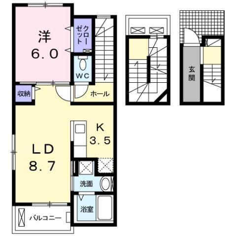 岡山県岡山市北区高柳東町 備前三門駅 1LDK アパート 賃貸物件詳細