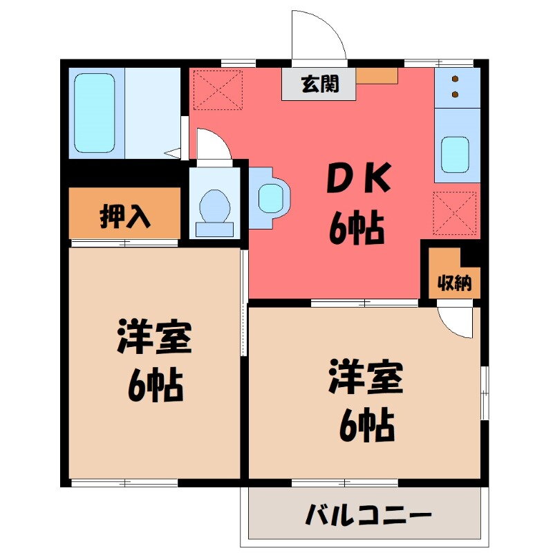 群馬県伊勢崎市波志江町 伊勢崎駅 2DK アパート 賃貸物件詳細