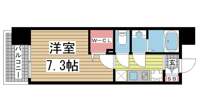 アーバングリーン神戸元町 7階 1K 賃貸物件詳細