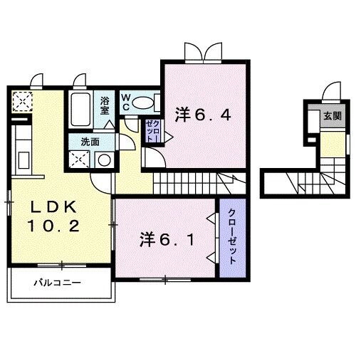 宮城県東松島市矢本字裏町 矢本駅 2LDK アパート 賃貸物件詳細