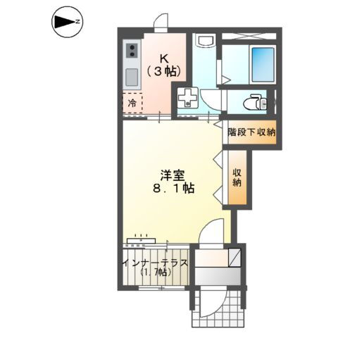 愛媛県松山市朝日ケ丘２ 衣山駅 1K アパート 賃貸物件詳細