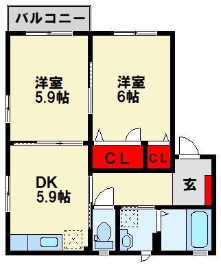 ＧｏｏｄＬｕｃｋＩ棟 1階 2K 賃貸物件詳細