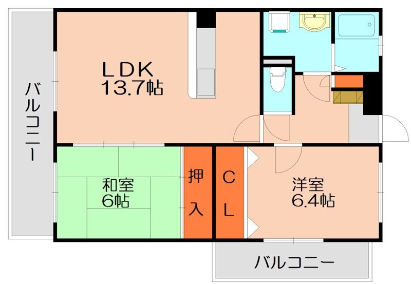 福岡県糟屋郡粕屋町長者原東１ 長者原駅 2LDK マンション 賃貸物件詳細