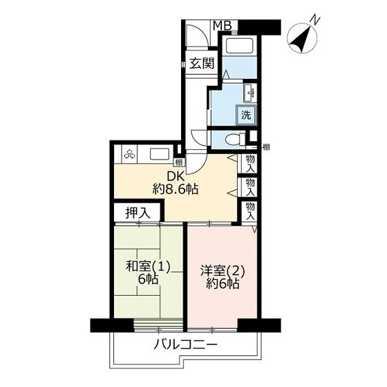 埼玉県所沢市緑町１ 新所沢駅 2DK マンション 賃貸物件詳細