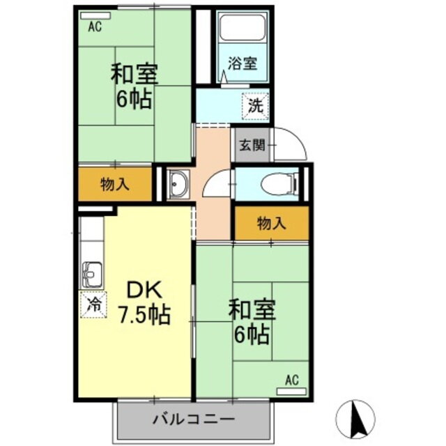 岡山県倉敷市西富井 福井駅 2DK アパート 賃貸物件詳細