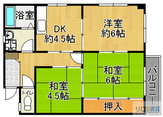 兵庫県宝塚市中筋９ 中山寺駅 3DK マンション 賃貸物件詳細