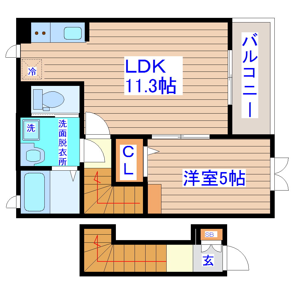 宮城県仙台市若林区南小泉４ 河原町駅 1LDK アパート 賃貸物件詳細