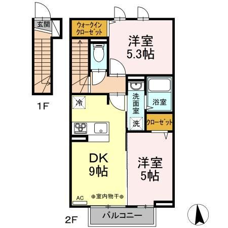 ブリリアント 2階 2DK 賃貸物件詳細