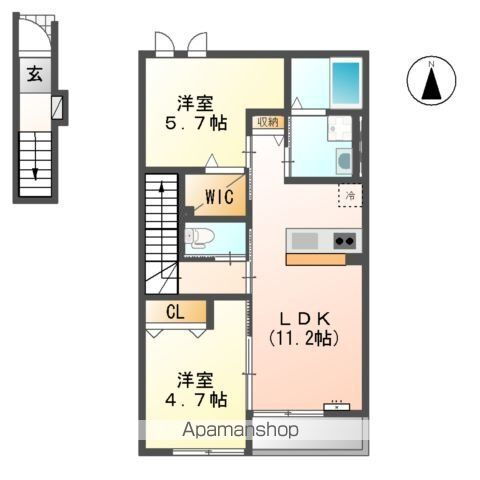 和歌山県和歌山市塩屋５ 宮前駅 2LDK アパート 賃貸物件詳細