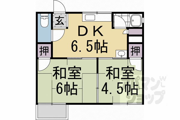 コーポ弘野 2階 2DK 賃貸物件詳細