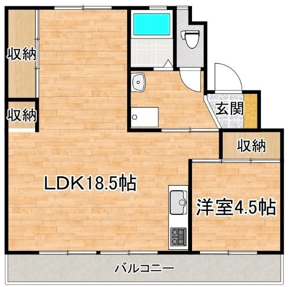 スカイクレスト１号棟 5階 1LDK 賃貸物件詳細