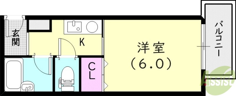 兵庫県西宮市大井手町 夙川駅 1K マンション 賃貸物件詳細
